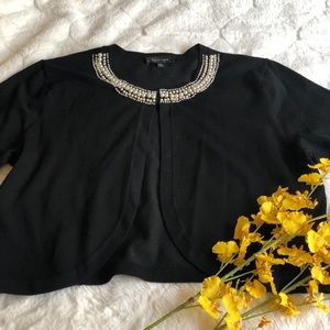 Black Shrug with Pearl collar